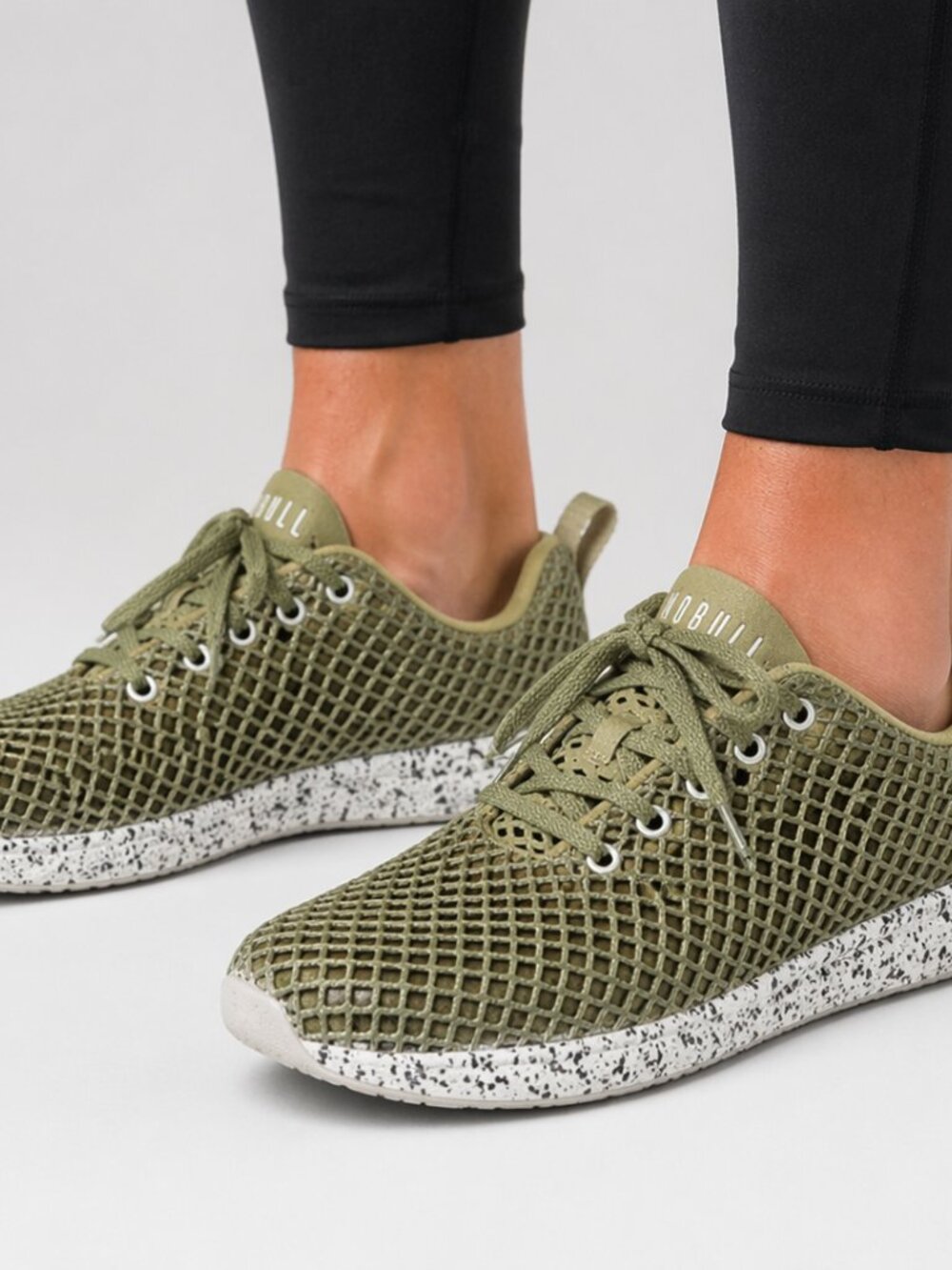 NOBULL Running Shoes Men’s 8 | Green Mesh Trainers Lightweight Athletic Gym